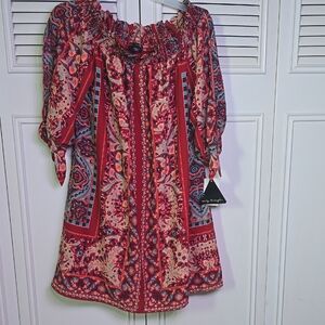 Women's Red Paisley Dress